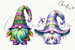 Watercolor Mardi Gras Gnomes Clipart | Mardi Gras PNG Product Image 4
