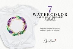 Watercolor Mardi Gras Wreaths Clipart | Mardi Gras PNG Product Image 2