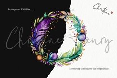 Watercolor Mardi Gras Wreaths Clipart | Mardi Gras PNG Product Image 3