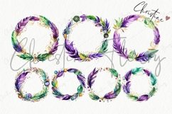 Watercolor Mardi Gras Wreaths Clipart | Mardi Gras PNG Product Image 4