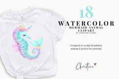 Pastel Mermaid Animals Clipart Bundle - 18 Elements Product Image 2