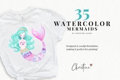 Watercolor Pastel Mermaid Clipart Bundle Product Image 2