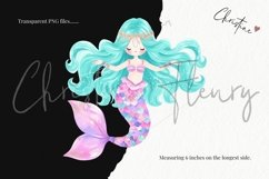 Watercolor Pastel Mermaid Clipart Bundle Product Image 3