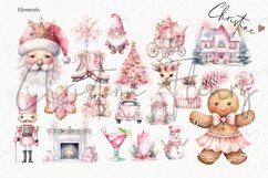 Watercolor Merry Pinkmas Mega Bundle | Christmas Sublimation Product Image 4