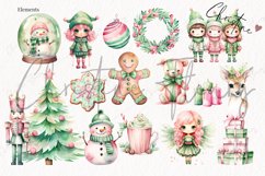 Pink &amp; Green Pastel Christmas Bundle | Christmas PNG Product Image 4