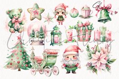 Pink &amp; Green Pastel Christmas Bundle | Christmas PNG Product Image 7