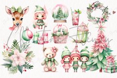 Pink &amp; Green Pastel Christmas Bundle | Christmas PNG Product Image 8