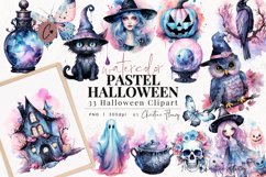 Watercolor Pastel Halloween Clipart Product Image 1