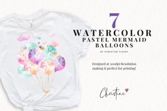 Watercolor Pastel Balloons Clipart | Birthday PNG Product Image 2