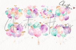 Watercolor Pastel Balloons Clipart | Birthday PNG Product Image 4
