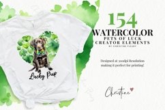 Watercolor Valentine Pets Of Luck Creator | St Patrick&#039;s PNG Product Image 2