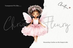 Watercolor Pink African American Fairies Clipart | Fantasy Product Image 3