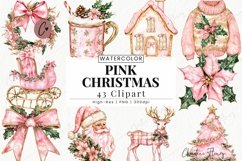 Pink Christmas Clipart Bundle Product Image 1