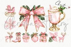 Pink Christmas Clipart Bundle Product Image 6