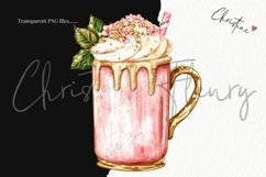 Pink Christmas Drinks Clipart | Pink Christmas PNG Product Image 2