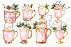 Pink Christmas Drinks Clipart | Pink Christmas PNG Product Image 3