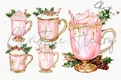Pink Christmas Drinks Clipart | Pink Christmas PNG Product Image 4