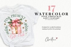 Pink Christmas Gifts Clipart | Pink Christmas PNG Product Image 2
