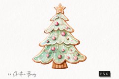 Watercolor Christmas Tree Cookie Clipart | Christmas Clipart Product Image 1