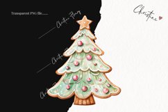 Watercolor Christmas Tree Cookie Clipart | Christmas Clipart Product Image 2