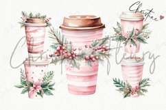 Watercolor Pink Coffee Clipart | Coffee PNG Product Image 4