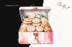 Watercolor Pink Christmas Cookies Clipart | Christmas PNG Product Image 2