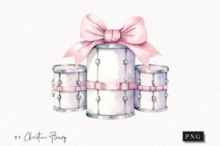 Watercolor Pink Drums Clipart | Christmas Clipart Product Image 1