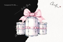Watercolor Pink Drums Clipart | Christmas Clipart Product Image 2