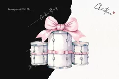 Watercolor Pink Drums Clipart | Christmas Clipart Product Image 2