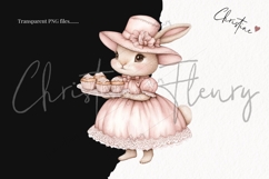 Watercolor Pink Elegant Bunny Clipart Bundle Product Image 3