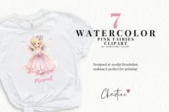 Watercolor Pink Fairies Clipart | Fantasy PNG Product Image 2