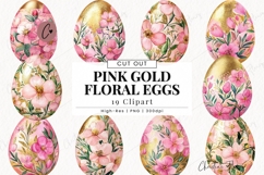 Floral Easter Eggs Clipart Bundle - 19 Elements Product Image 1