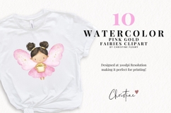 Pink Gold Fairies Clipart Bundle - 10 Elements Product Image 2