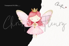 Pink Gold Fairies Clipart Bundle - 10 Elements Product Image 3