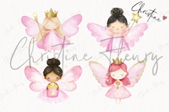 Pink Gold Fairies Clipart Bundle - 10 Elements Product Image 4