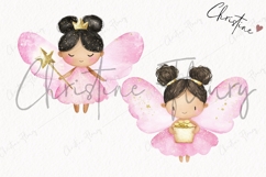 Pink Gold Fairies Clipart Bundle - 10 Elements Product Image 6