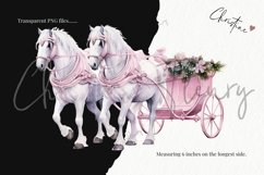 Watercolor Pink Horses With Halters Clipart | Christmas PNG Product Image 3