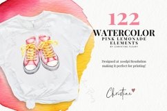 Watercolor Pink Lemonade Clipart Bundle Product Image 2