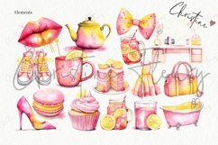 Watercolor Pink Lemonade Clipart Bundle Product Image 4