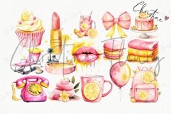 Watercolor Pink Lemonade Clipart Bundle Product Image 5