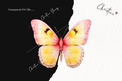 Watercolor Pink &amp; Yellow Butterflies Clipart | Watercolor Product Image 2