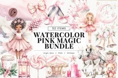 Watercolor Pink Magic Clipart Bundle Product Image 1