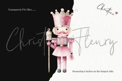 Watercolor Pink Nutcracker Clipart | Christmas PNG Product Image 3