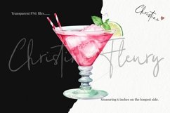 Watercolor Pink Peppermint Cocktails Clipart | Christmas Product Image 3