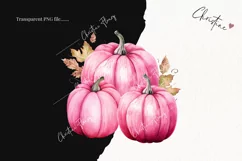 Watercolor Pink Pumpkins Clipart | Watercolor Pumpkin PNG Product Image 2