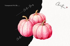 Watercolor Pink Pumpkins Clipart | Watercolor Pumpkin PNG Product Image 2