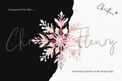Watercolor Pink Snowflakes Clipart | Christmas Sublimation Product Image 3