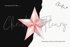 Watercolor Pink Stars Clipart | Christmas Sublimation Product Image 3