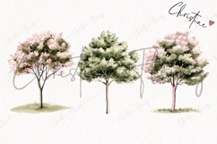 Pink Trees Clipart Bundle - 15 Elements Product Image 6