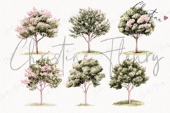 Pink Trees Clipart Bundle - 15 Elements Product Image 4